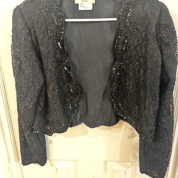 Vintage sequin glitter sparkle jacket black long sleeve - Picture 3 of 11